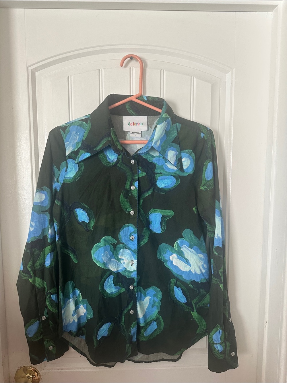 de loreta LONG SLEEVE BUTTON DOWN SHIRT/Blouse  M